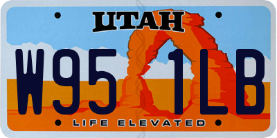UT license plate W951LB