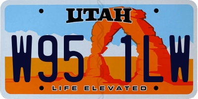 UT license plate W951LW