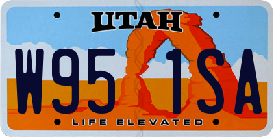UT license plate W951SA
