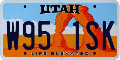 UT license plate W951SK