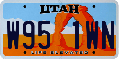 UT license plate W951WN