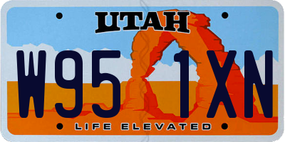 UT license plate W951XN