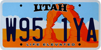 UT license plate W951YA