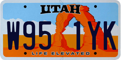 UT license plate W951YK