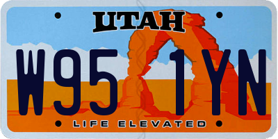 UT license plate W951YN