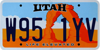 UT license plate W951YV