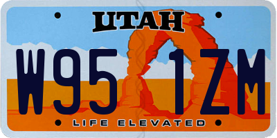 UT license plate W951ZM