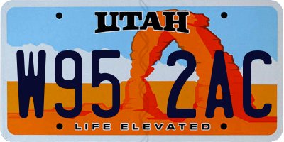 UT license plate W952AC
