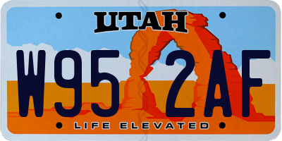 UT license plate W952AF