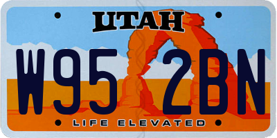 UT license plate W952BN