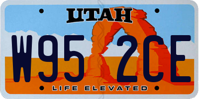 UT license plate W952CE