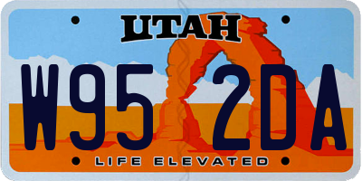 UT license plate W952DA