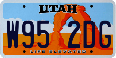 UT license plate W952DG