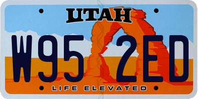 UT license plate W952ED