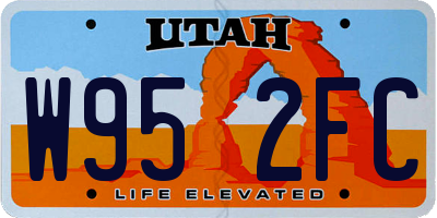 UT license plate W952FC