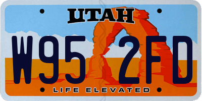 UT license plate W952FD