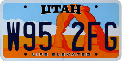 UT license plate W952FG