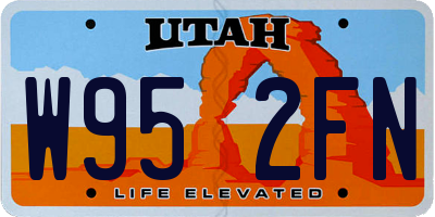 UT license plate W952FN