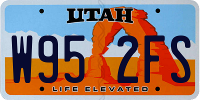 UT license plate W952FS