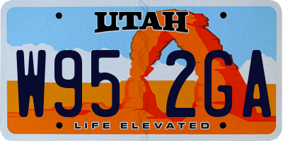 UT license plate W952GA
