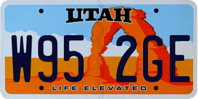 UT license plate W952GE