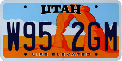 UT license plate W952GM
