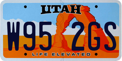 UT license plate W952GS