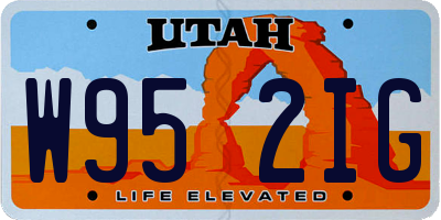 UT license plate W952IG