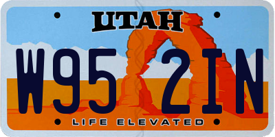 UT license plate W952IN