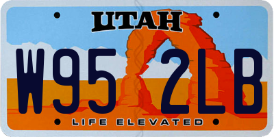 UT license plate W952LB