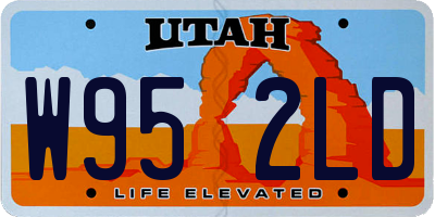 UT license plate W952LD