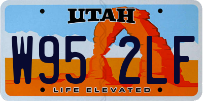 UT license plate W952LF