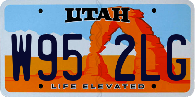 UT license plate W952LG