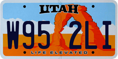 UT license plate W952LI