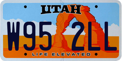 UT license plate W952LL