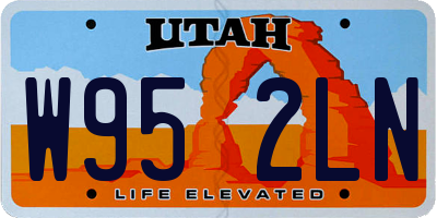 UT license plate W952LN