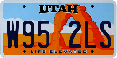 UT license plate W952LS