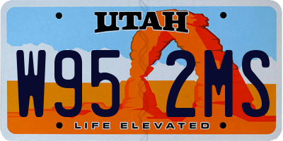 UT license plate W952MS