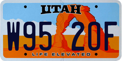 UT license plate W952OF