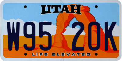 UT license plate W952OK