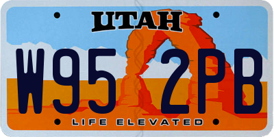 UT license plate W952PB