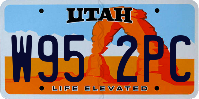 UT license plate W952PC