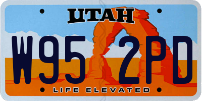 UT license plate W952PD