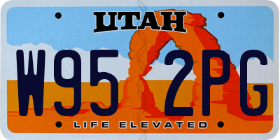 UT license plate W952PG