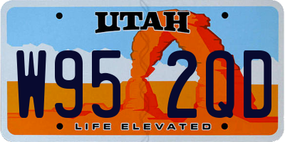 UT license plate W952QD