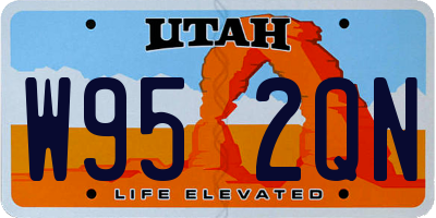 UT license plate W952QN