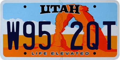 UT license plate W952QT