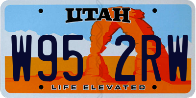 UT license plate W952RW