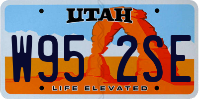 UT license plate W952SE