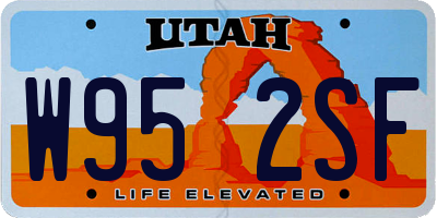 UT license plate W952SF